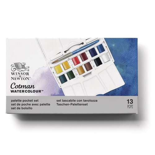 WINSOR & NEWTON Cotman™ Aquarellfarben Pocket PLUS Set, 13-teilig