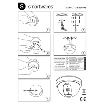 Smartwares Dummy Camera CS44D Binnen Kunststof