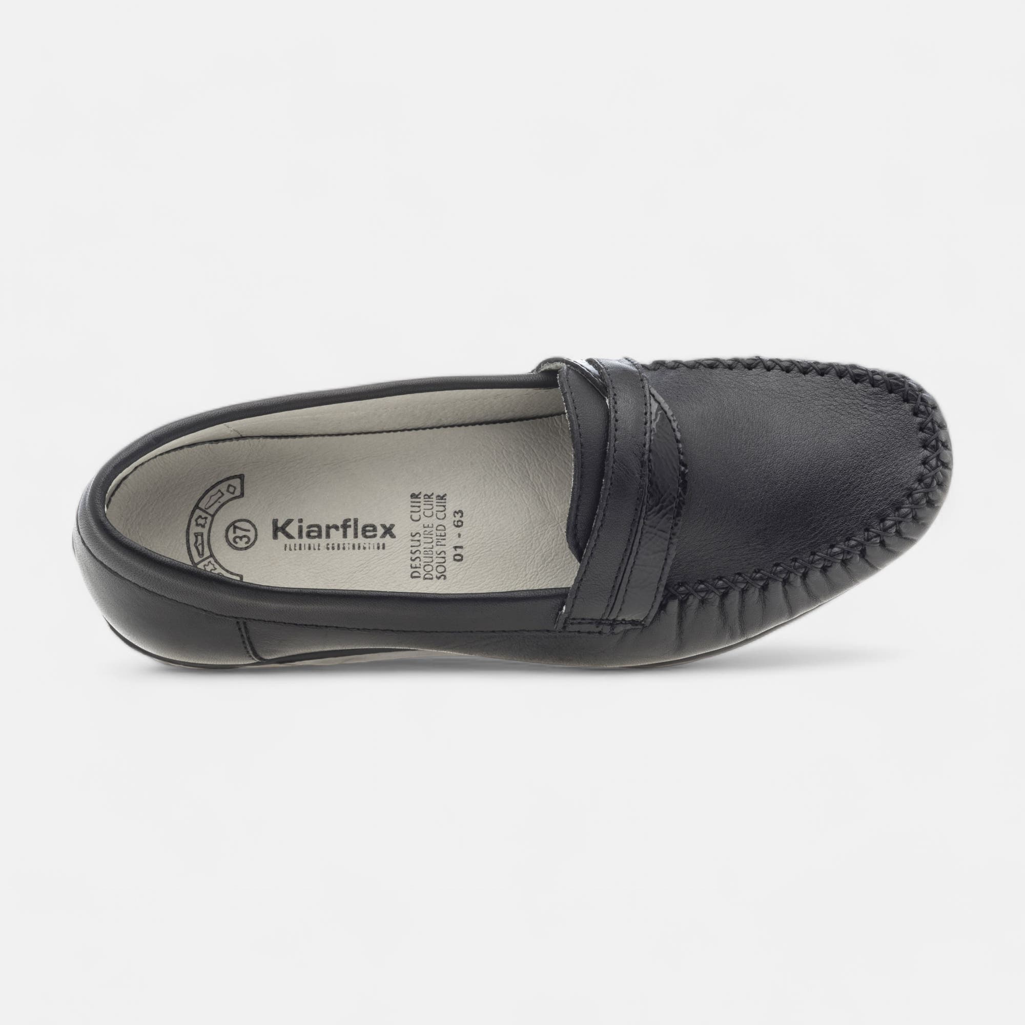 Mocassins pieds sensibles Femme en cuir noir