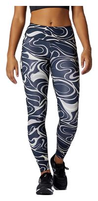 Collant Long Femme New Balance Printed Impact Run Violet / Bleu