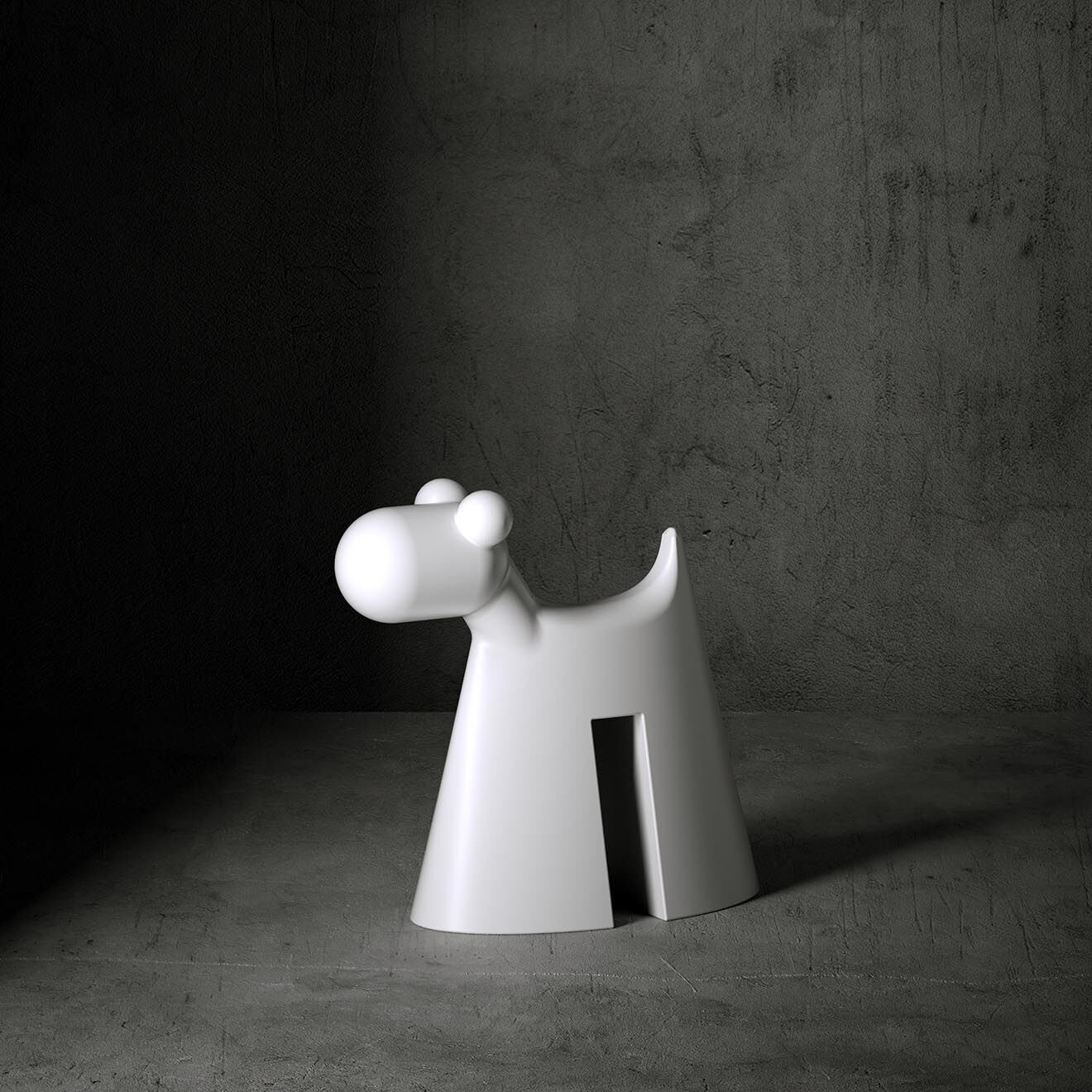 Serralunga Tabouret chien Design par Eero Aarnio blanc - 60x55x27 cm