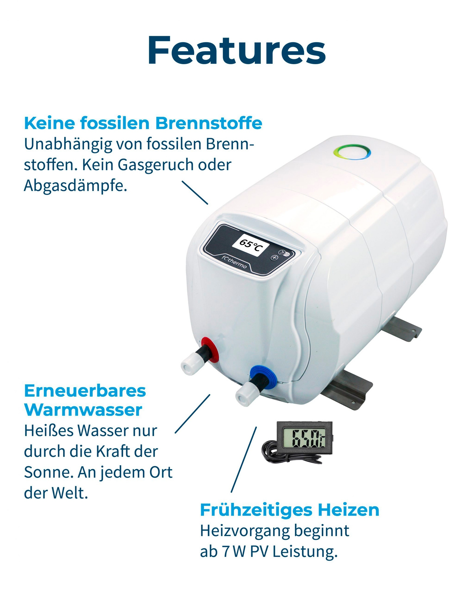 Fothermo Photovoltaischer Caravan Boiler 10 Liter