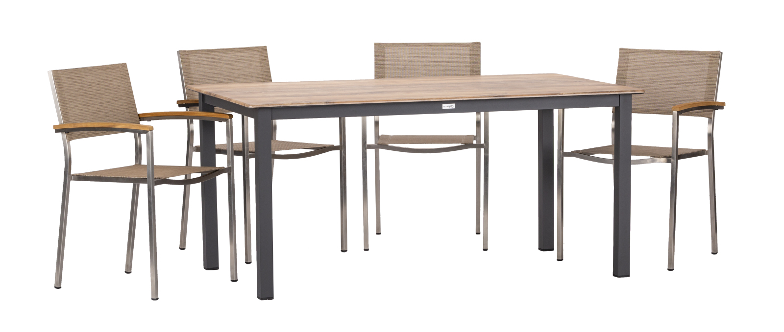 5-teiliges Gartenmöbel-Set - anthrazit-sand - 160x90 cm