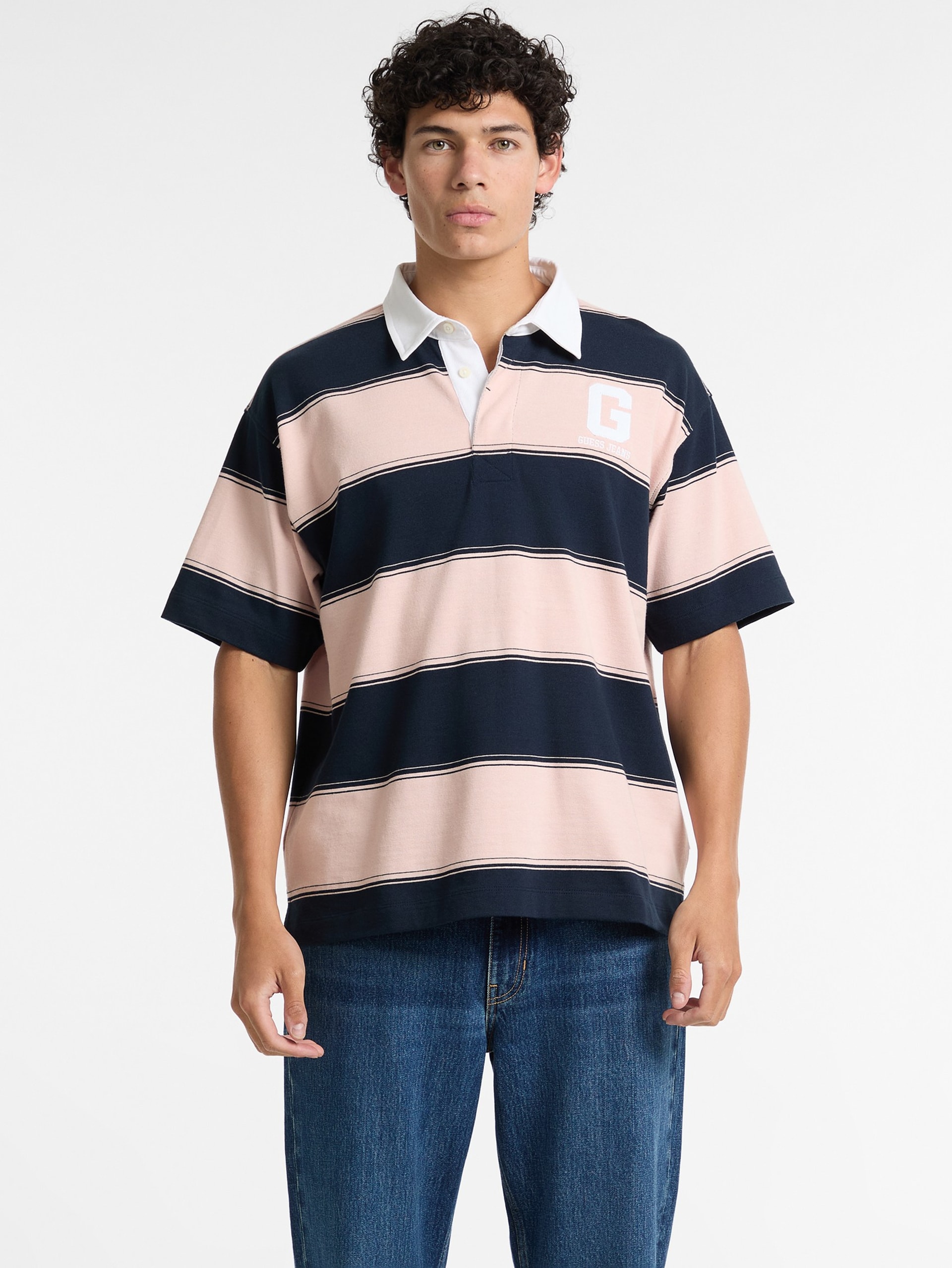 Polo de rugby listrado