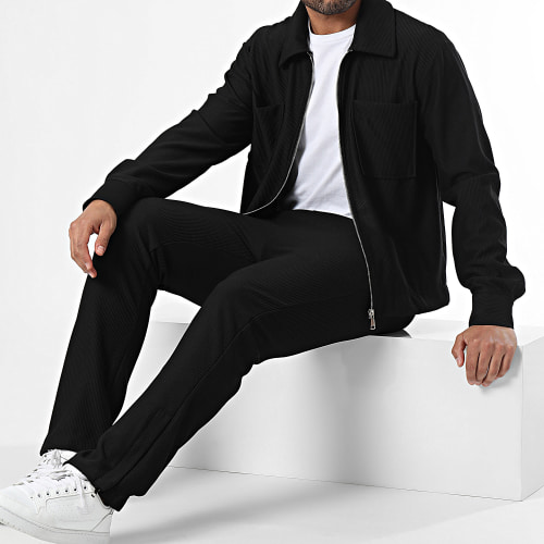 Ensemble Veste Zippée Et Pantalon Noir