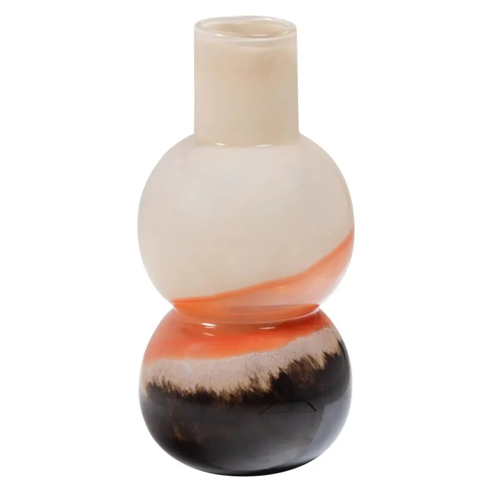 WOOOD Marjon Vaas - Handgevormd - Glas - Bruin - 30x14x14