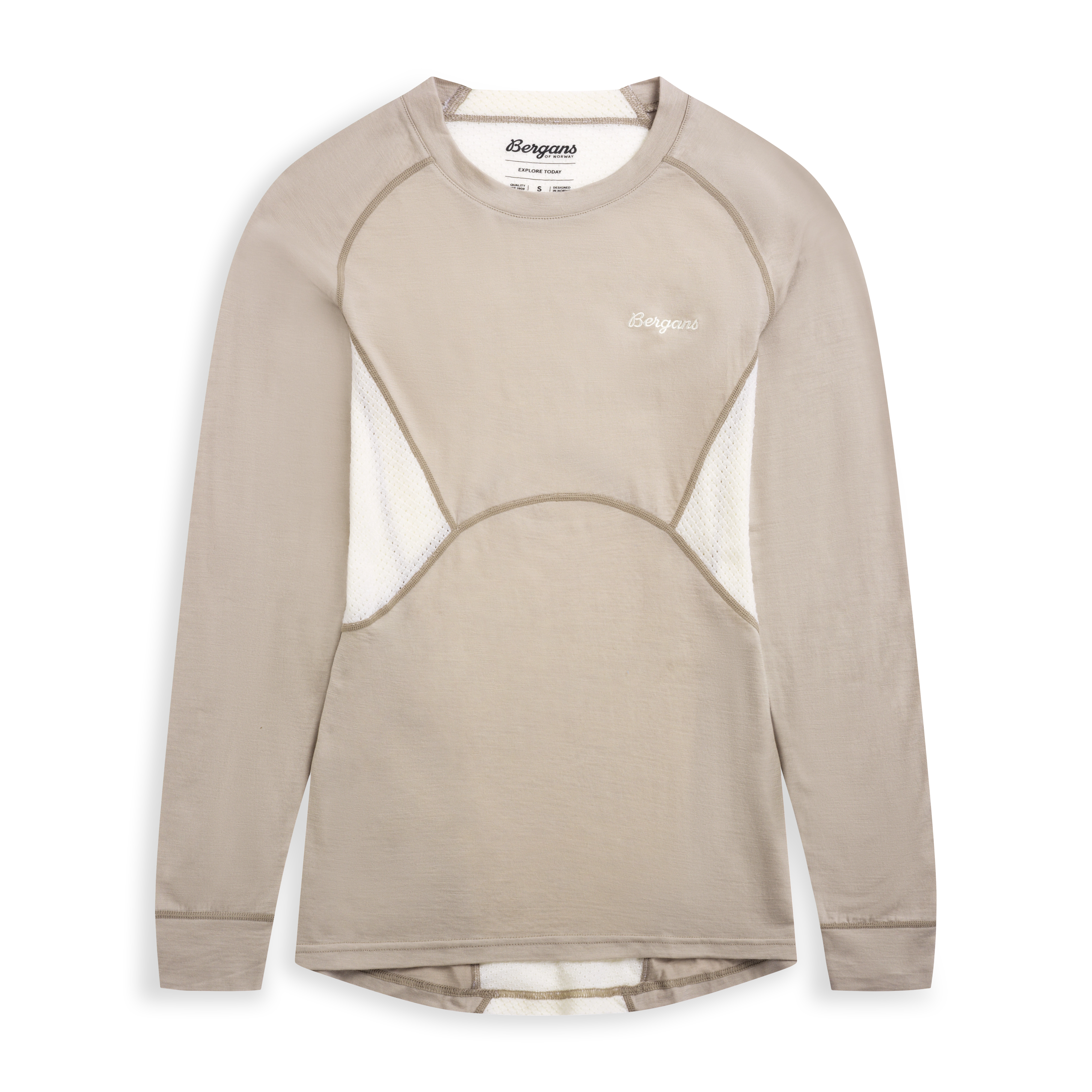 Inner:Pure Merino Long Sleeve Women Sandstone / Vanilla White