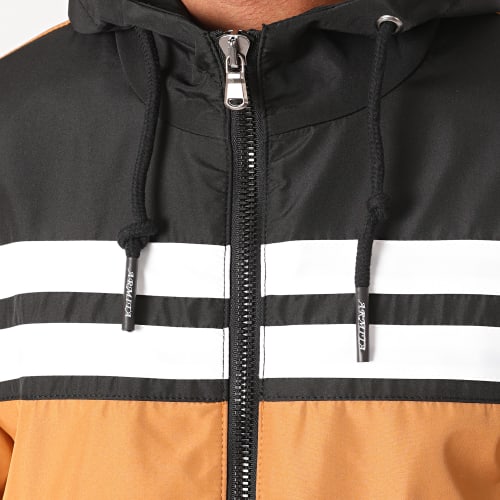 Veste Zippée Capuche S3165 Camel Noir