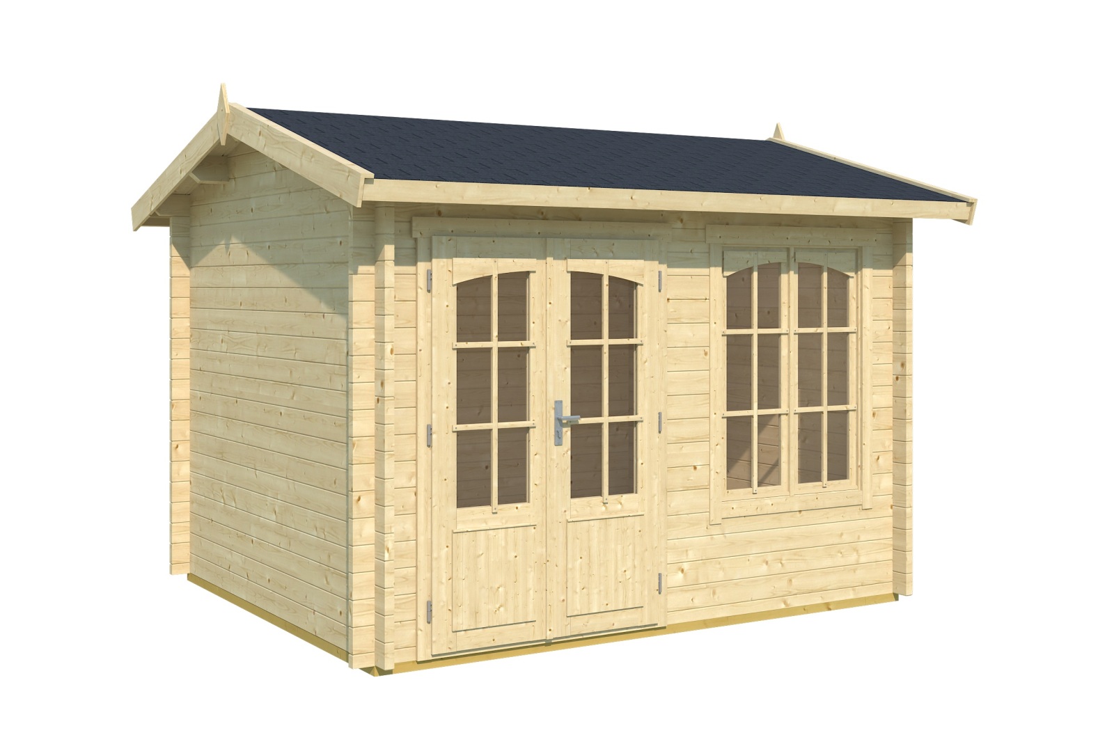 Blockbohlenhaus ALEX - natur - Fichte massiv - 330x250 cm