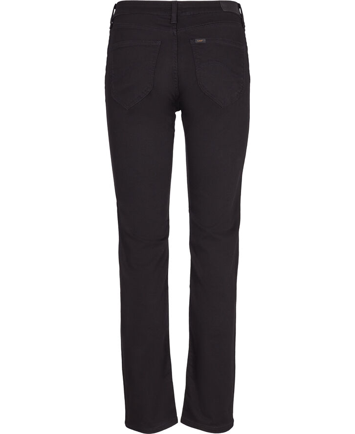 Lee Marion straight black rinse jeans Sort