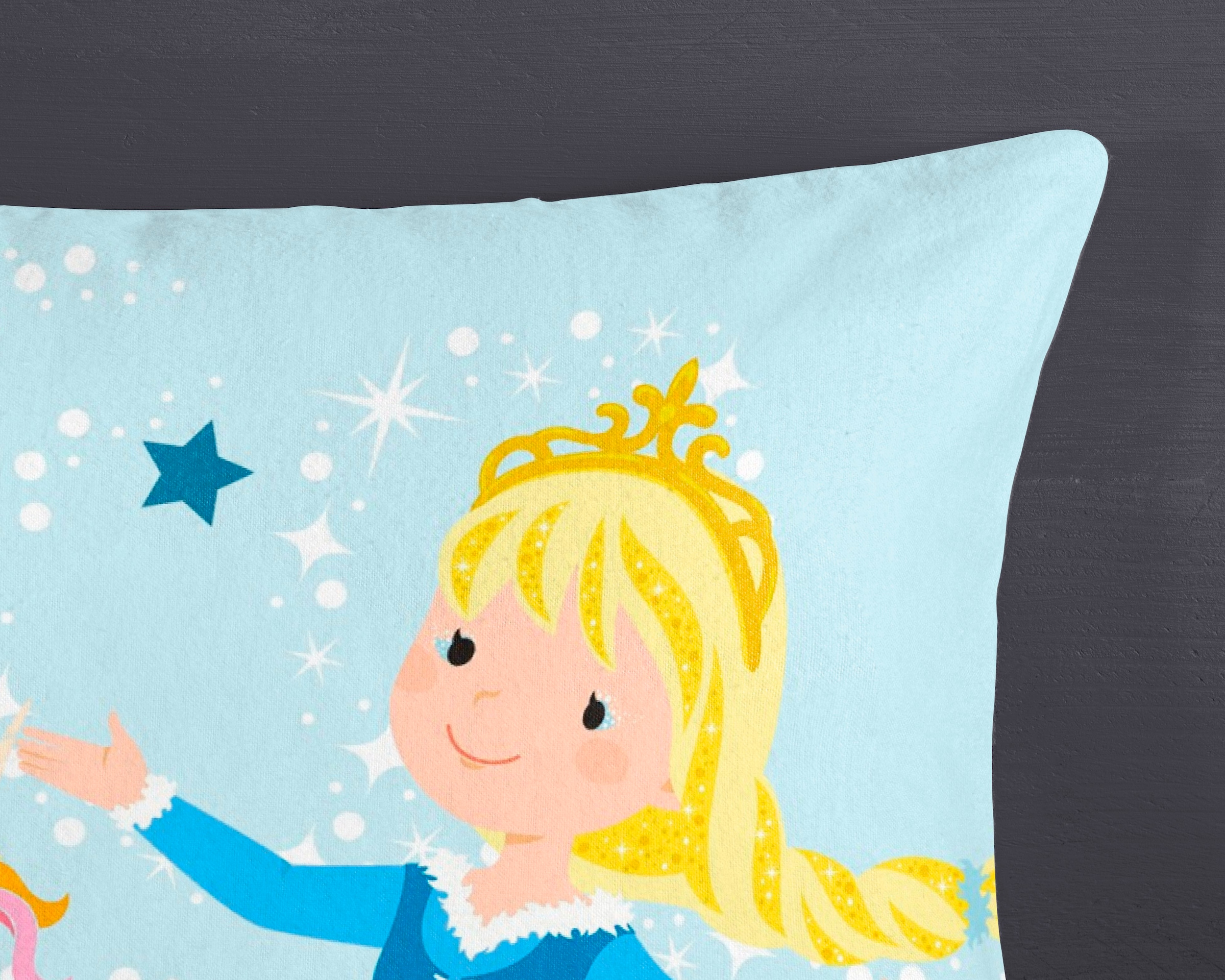 good morning Kinderbettwäsche »Iceprincess« 2 Stk. tlg. Biber, 135x200, Warm, Weich, Wende, Reissverschluss, Mädchen, Einhorn