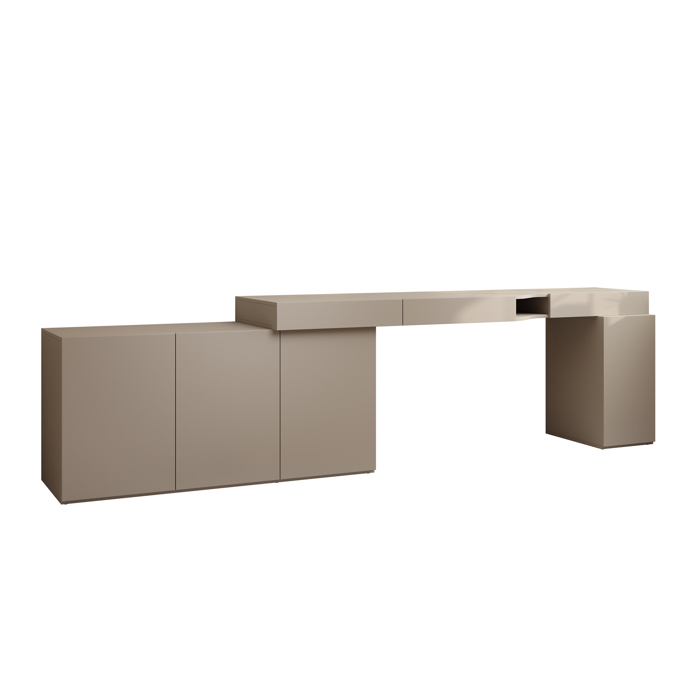 Meubella - Whenua 3 - Bureau rechts - Beige - 321x55x79 cm