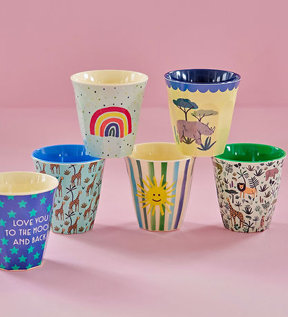 Rice Kopper - Melamin - 6 stk. - 250 ml - Multi/Funky Prints