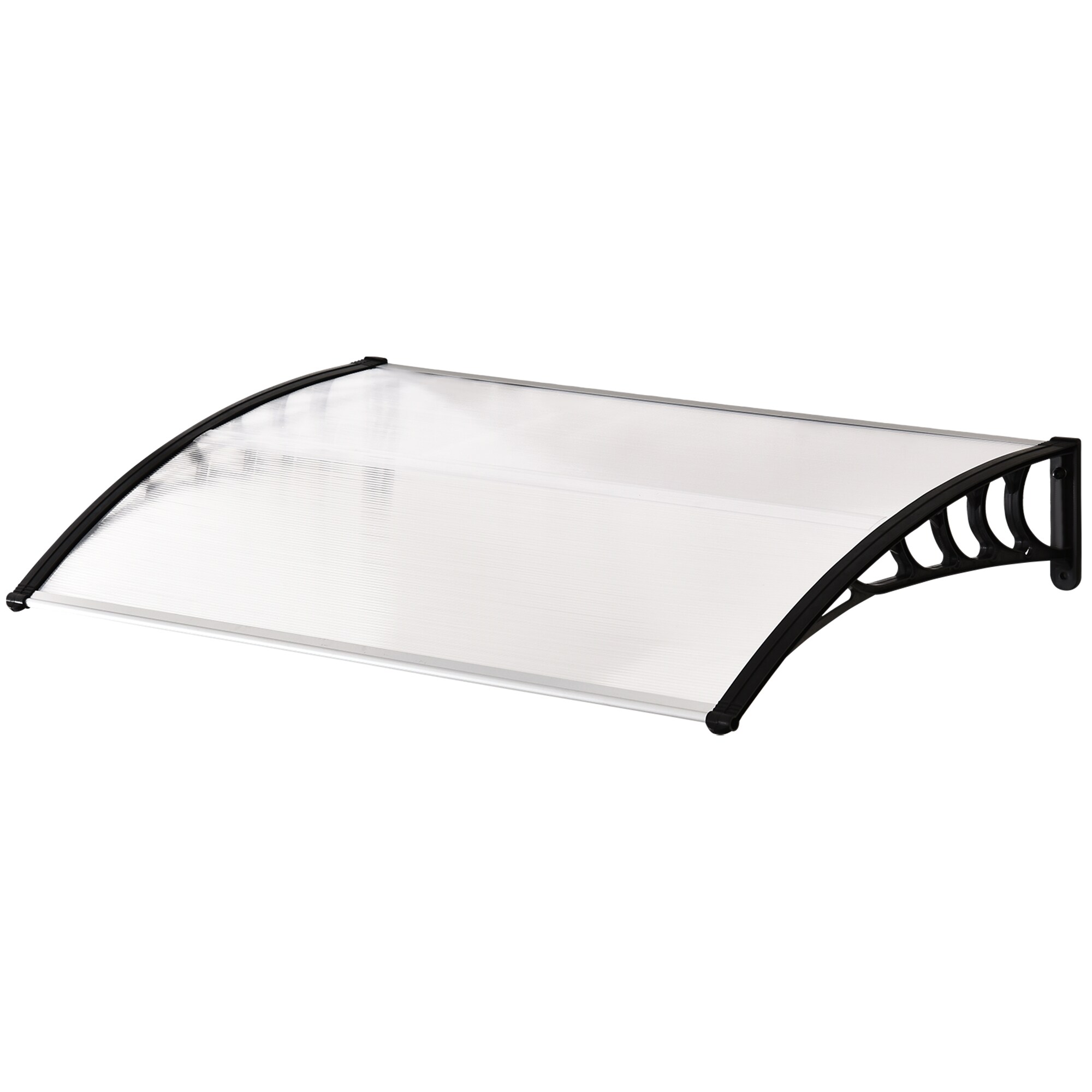 Outsunny Vordach mit Anti UV-Beschichtung und Wandbefestigung weiß 90L x 150B x 25H cm