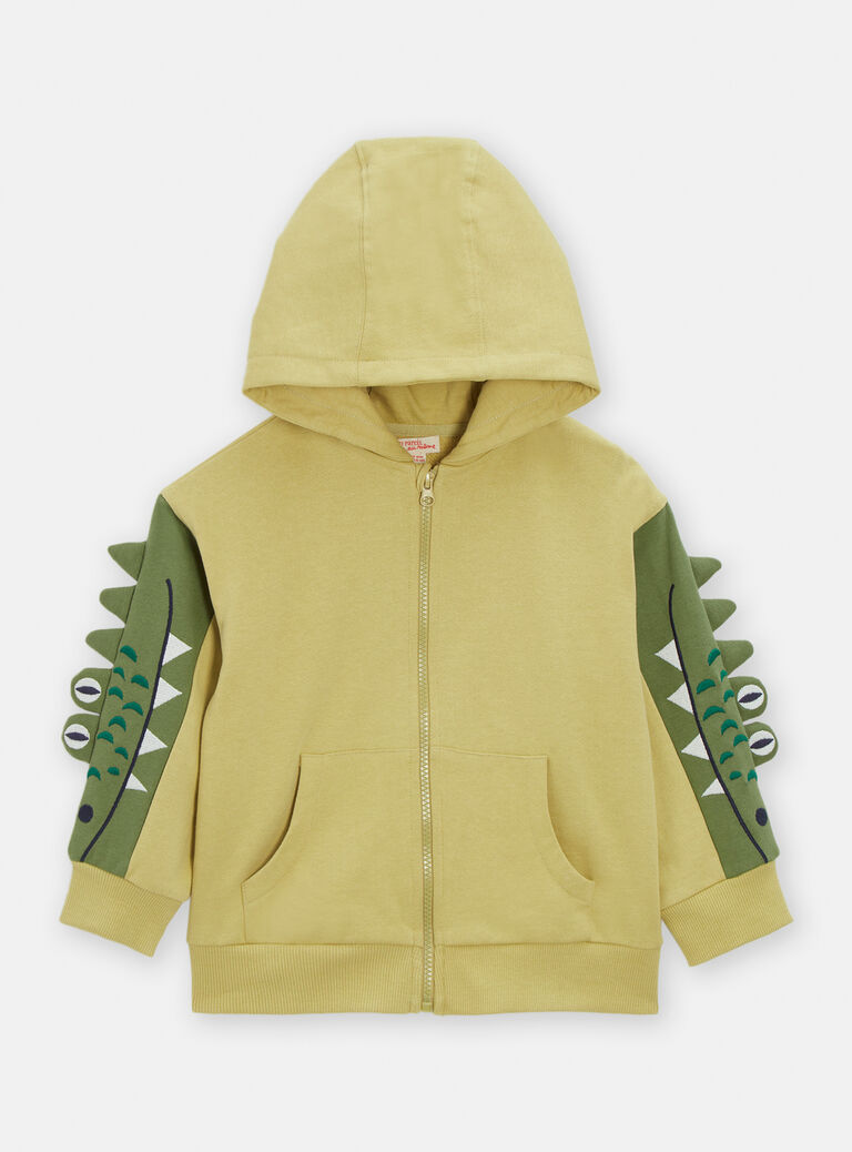 Gilet vert pâle avec crocodiles brodés pour garçon