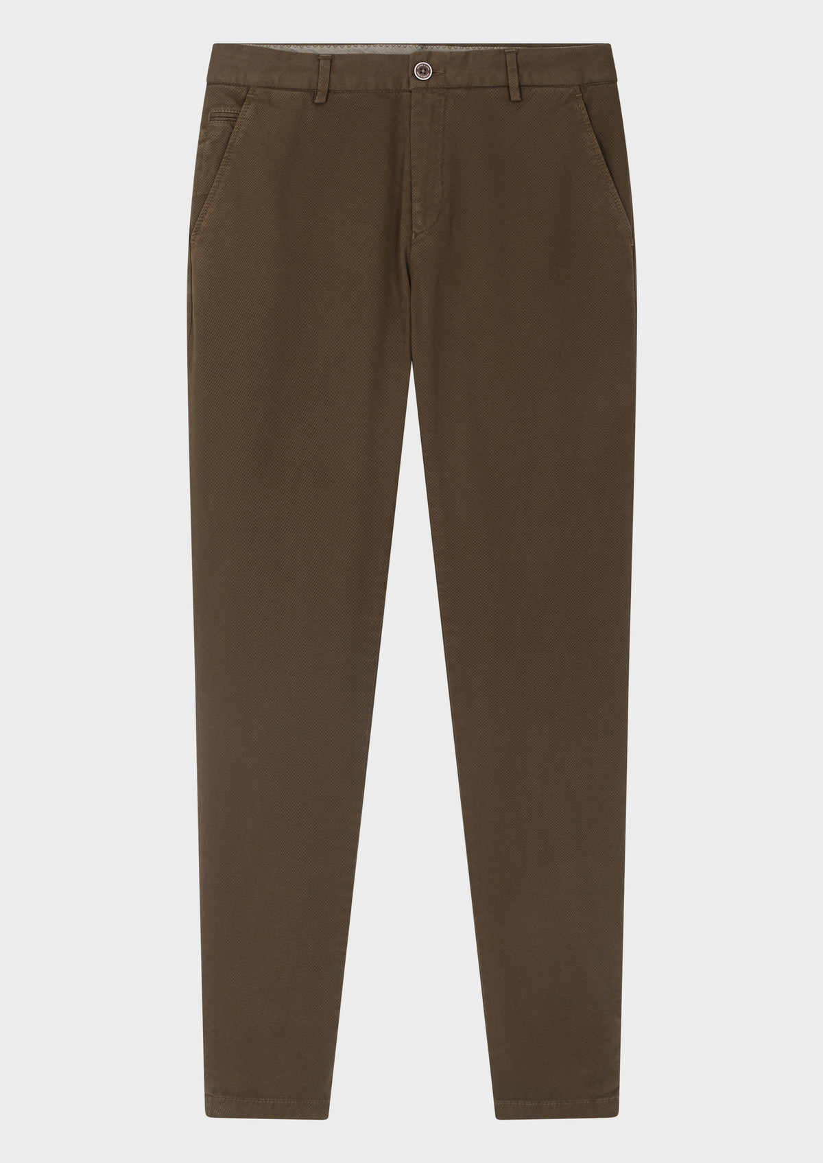 Chino slack skinny 7/8 en coton stretch uni kaki
