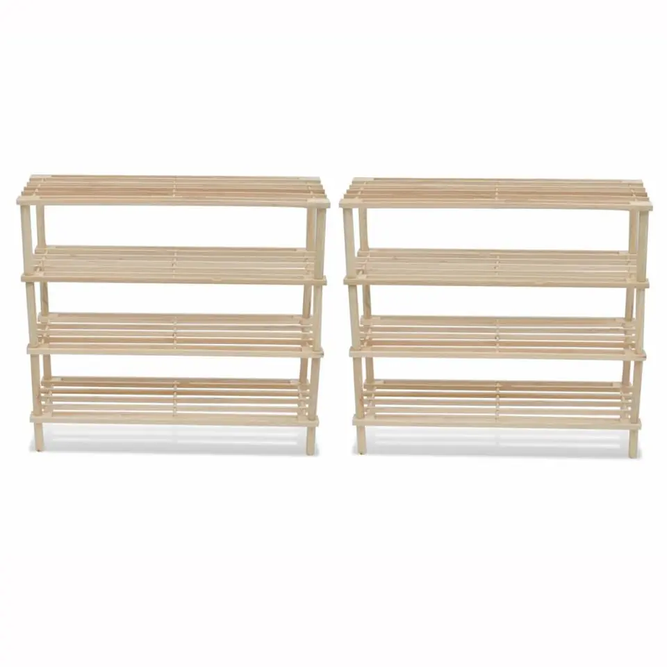 vidaXL - Houten Schoenenkast - Beige - Hout - 2 stuks
