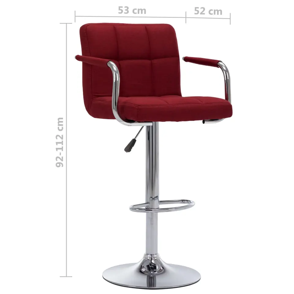 vidaXL - Barstoel - Rood - Stof - 2 stuks
