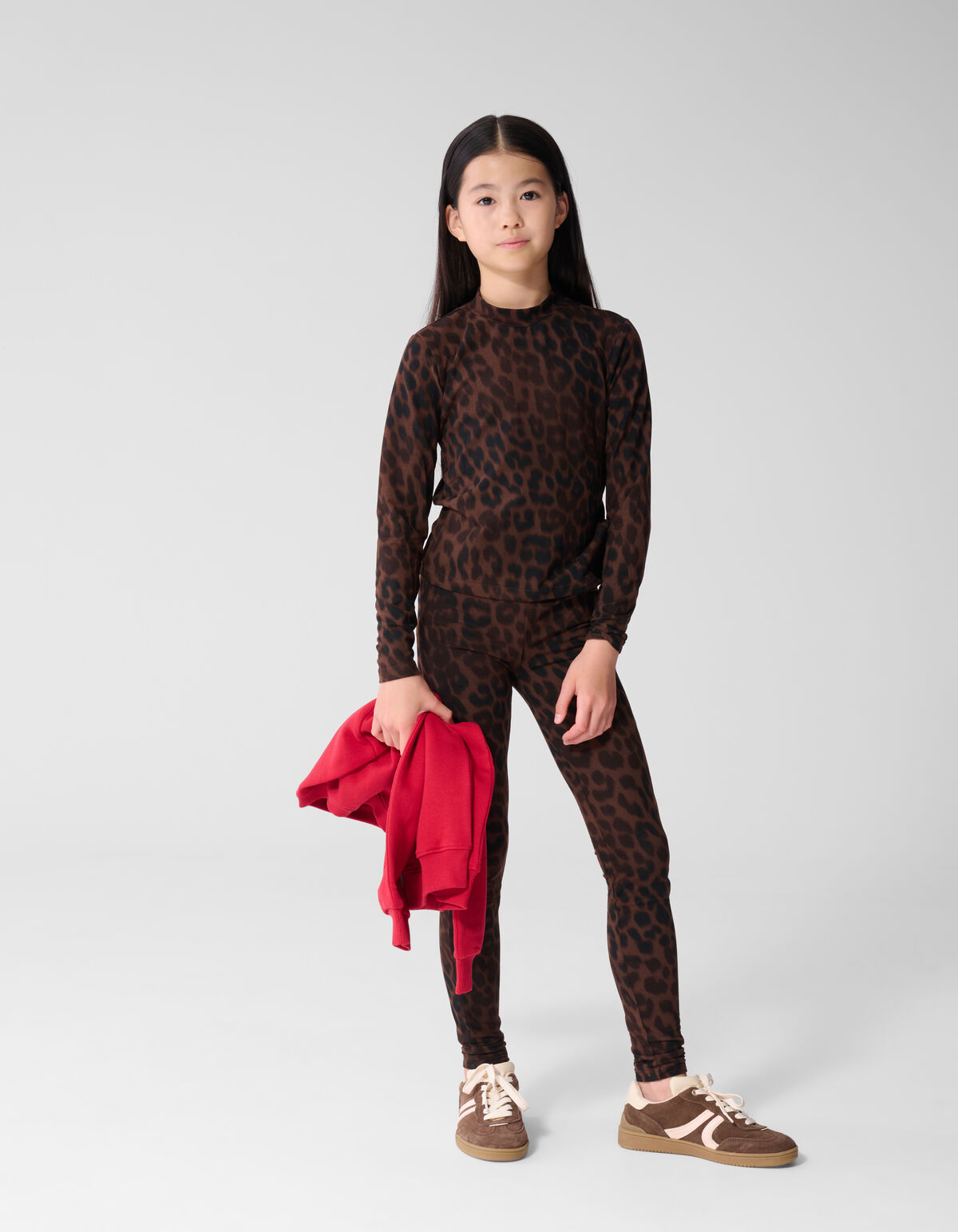 Leopard Longsleeve Top Bruin