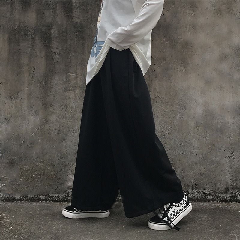 Shineon Studio - Effen joggingbroek met wijde pijpen