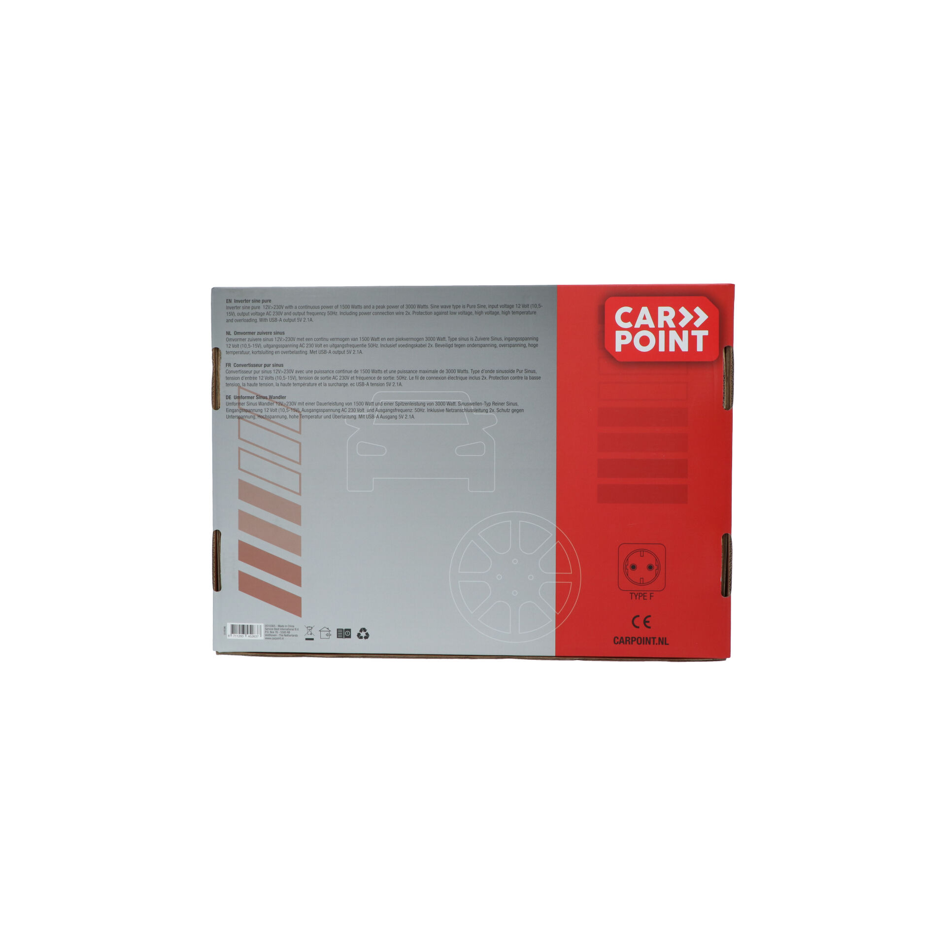 Carpoint Pure Sinus omvormer - 1500 watt