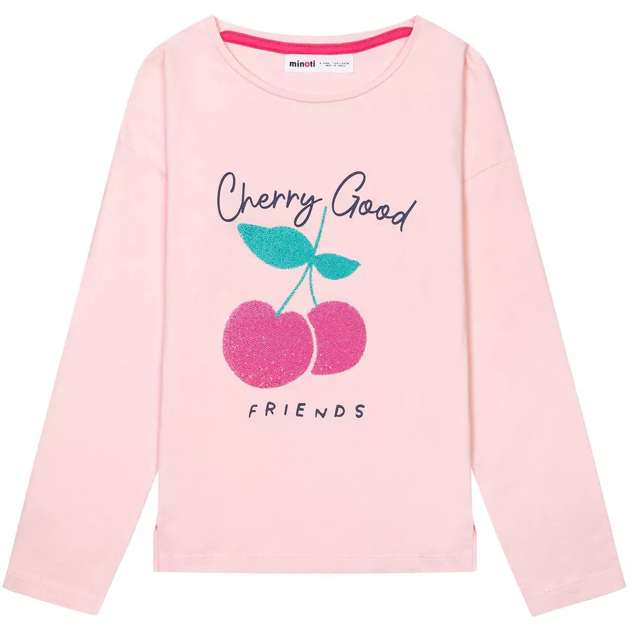 MINOTI Longsleeve mit Kirschperlen Rosa