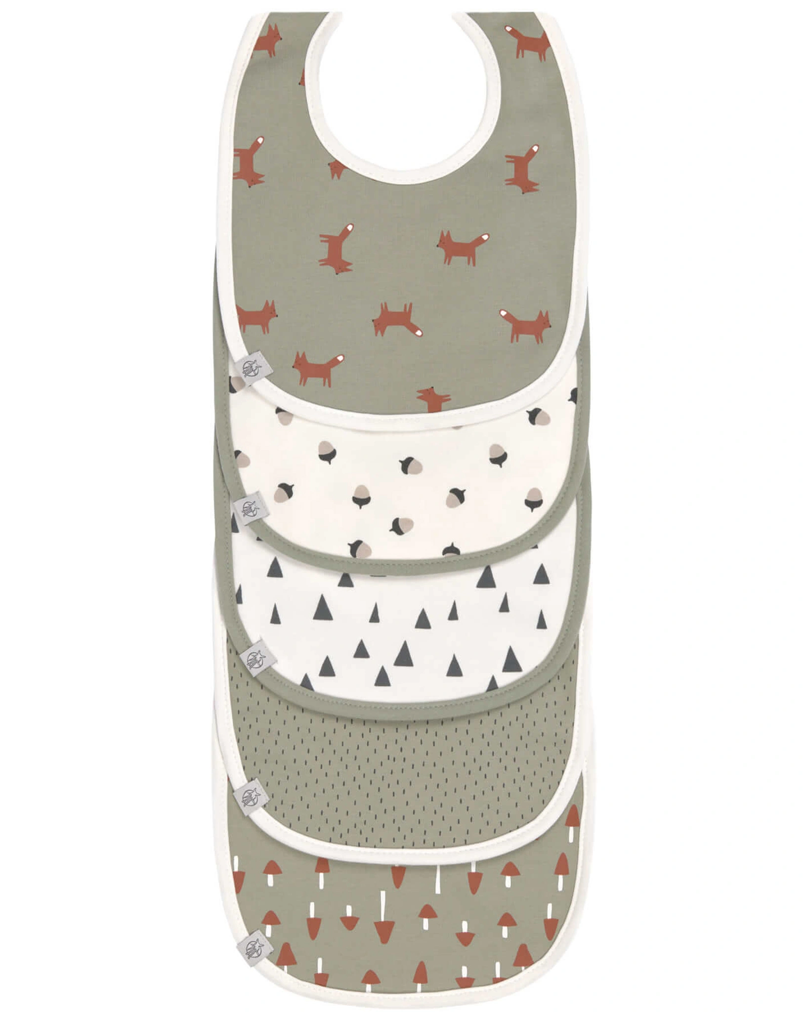 Lätzchen LITTLE FOREST FOX 5er-Set in grau