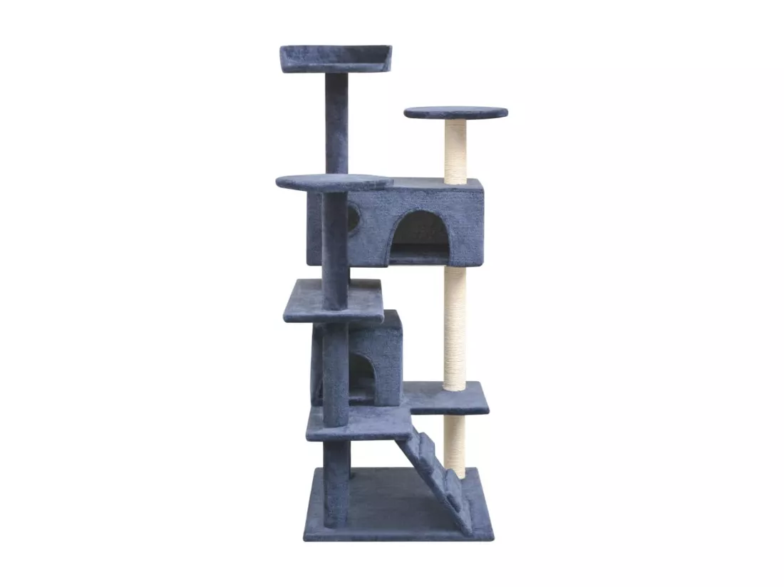 Arbre à chat avec griffoirs en sisal 125 cm Bleu foncé