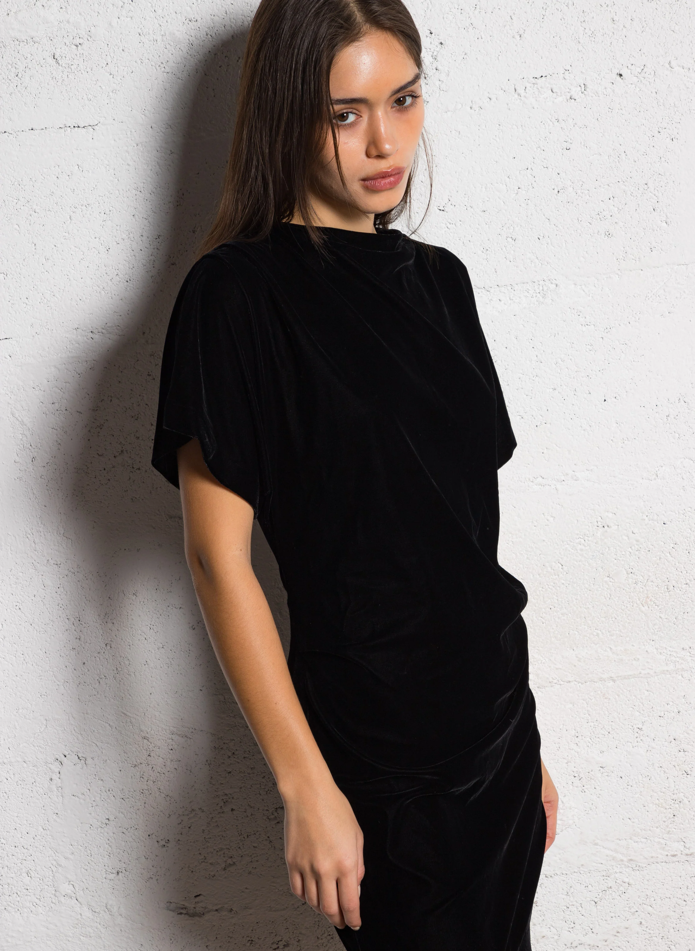 MIRAGE - Robe courte en velours | Noir