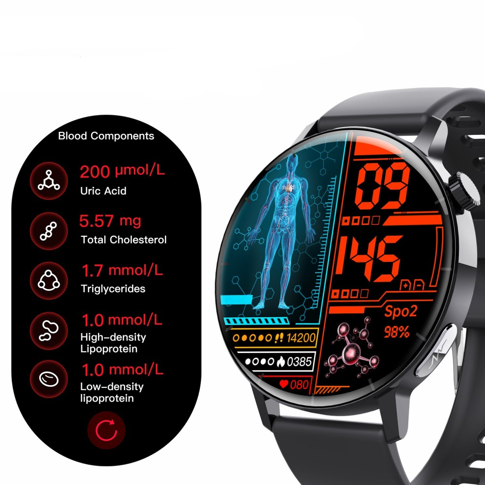 Fitness Tracker Smart Watch mit Blutsauerstoff- / Körpertemperatur- / Blutdruckmessung   EKG Funktion und 1.41