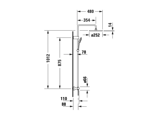 Colonne de douche thermostatique DURAVIT MinusFlow noir mat