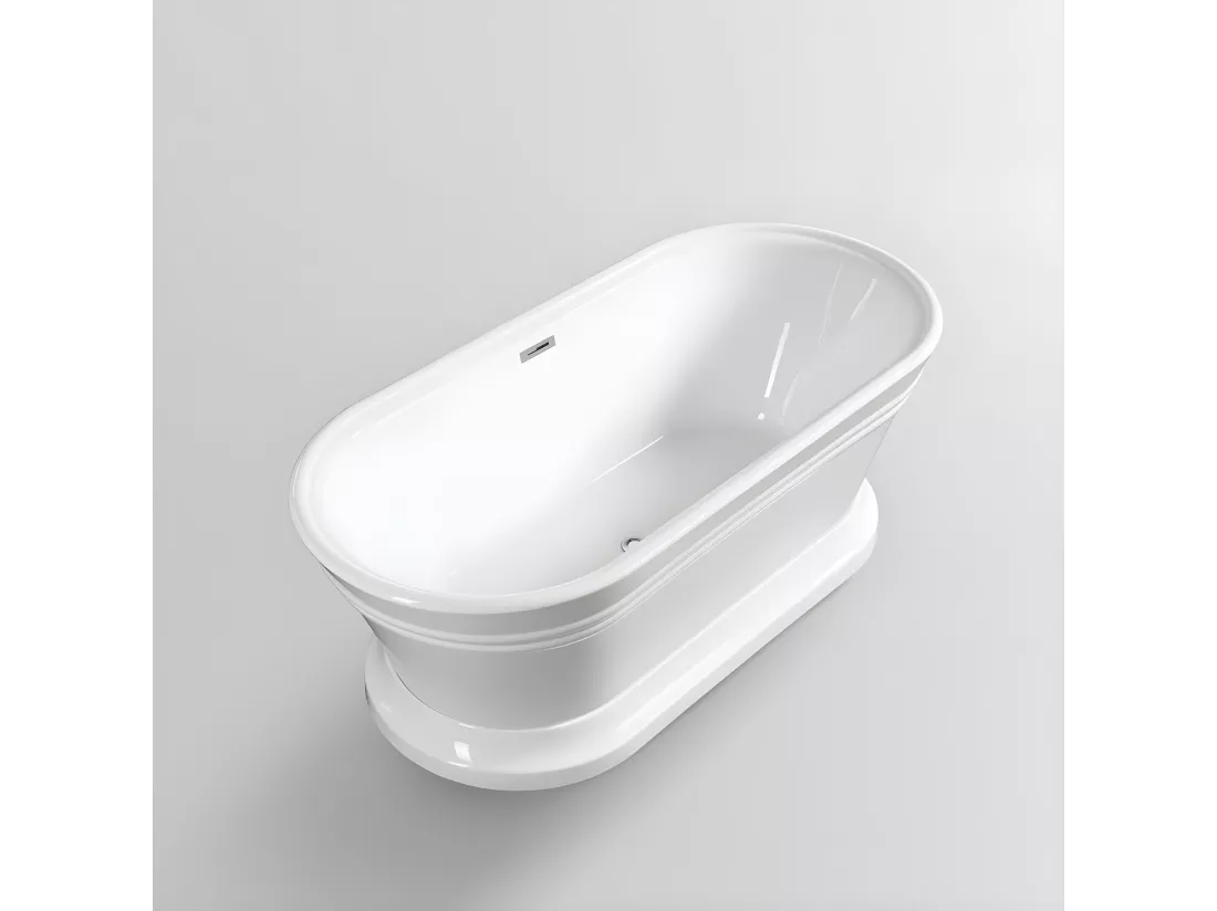 Baignoire îlot design ovale SEATTLE Blanche 150 cm