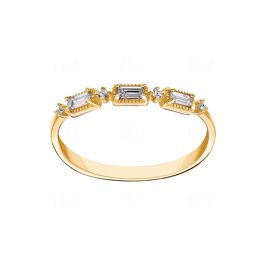 Damenring 750/18 K Gelbgold mit Diamanten 0.14 ct H/si