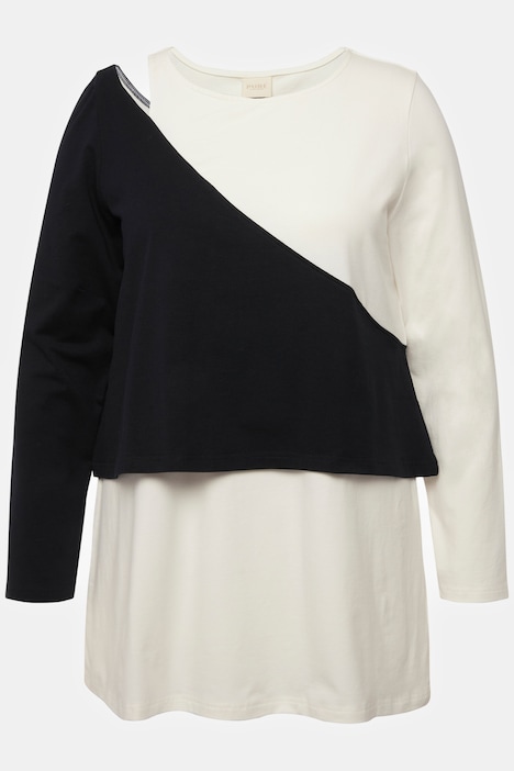 Shirt, Cut-Out, Rundhals, Langarm, Biobaumwolle