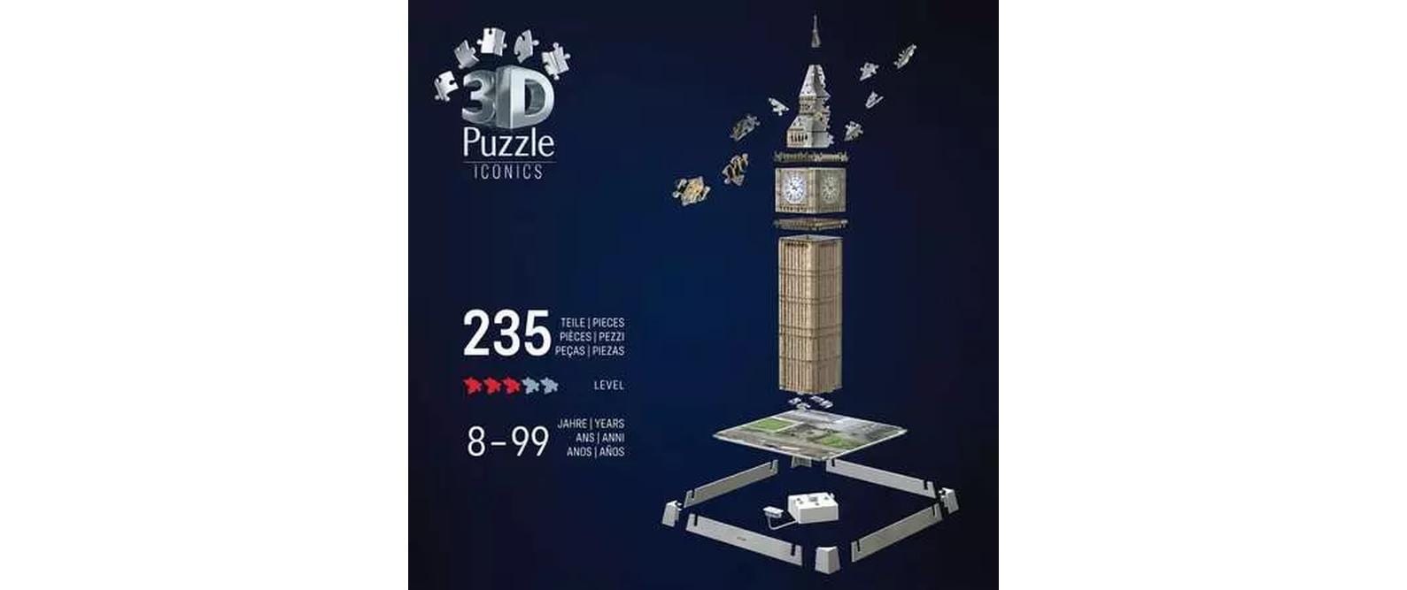 Ravensburger 3D-Puzzle »Iconics Big Ben with Light« 3D-Effekt
