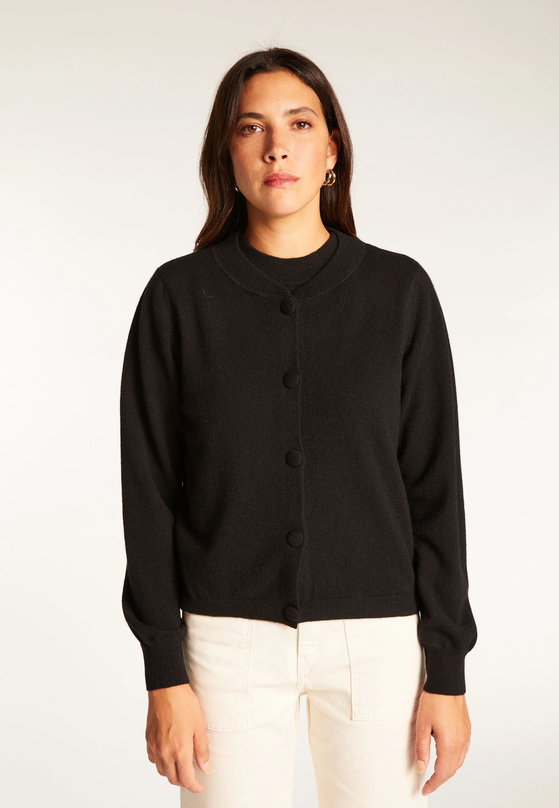 AURAAH24 - Cardigan boutonné en cachemire | Noir
