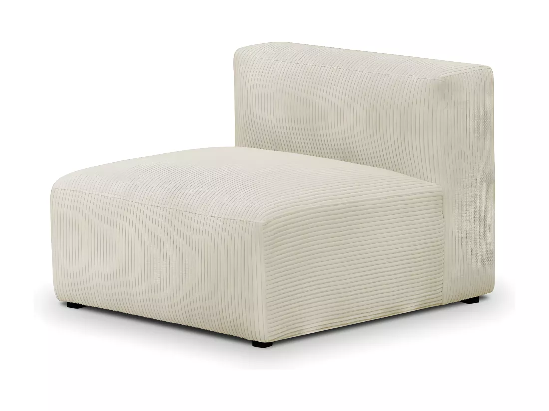 Canapé modulable 4 places en velours côtelé beige - Modulo