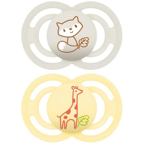 Lot de 2 sucettes Perfect animaux dès 18 mois Planet Love - Coloris aléatoire - MAM