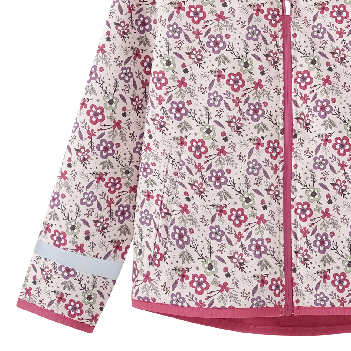 Yigga Mädchen Softshelljacke im Millefleur-Look beige / hellrot