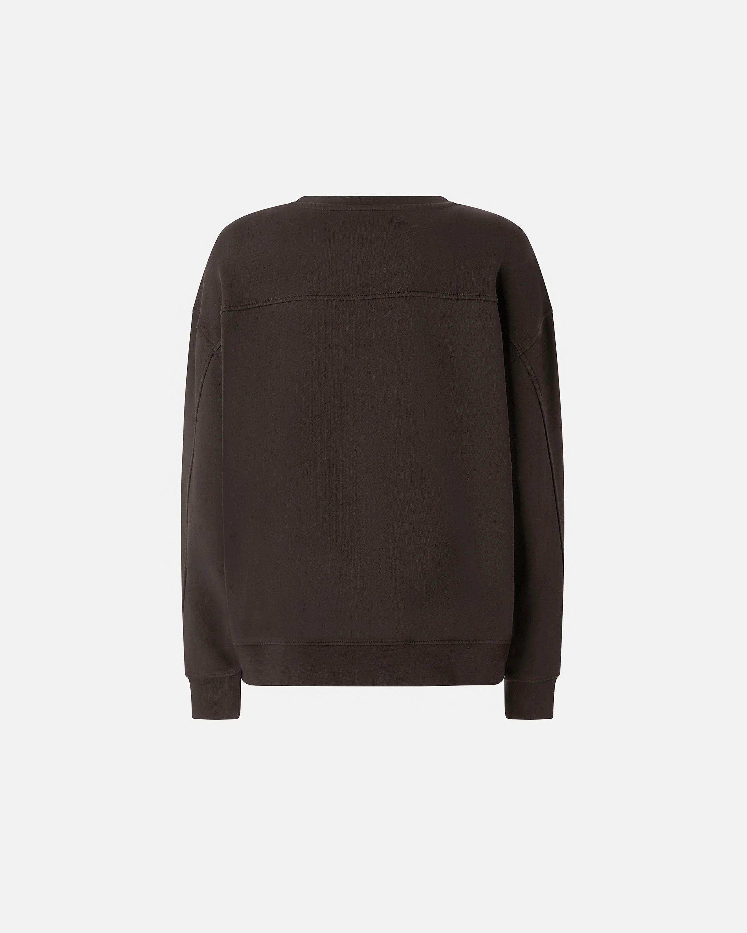 Sweat-shirt à col rond et logo brodé | Marron