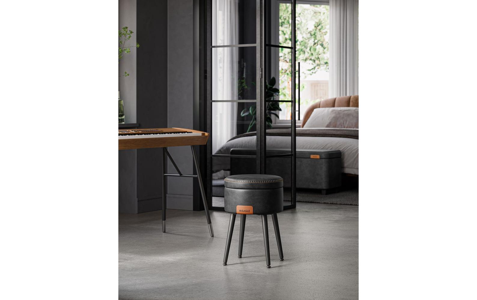Hocker 32 cm, SchwarzHocker mit Stauraum