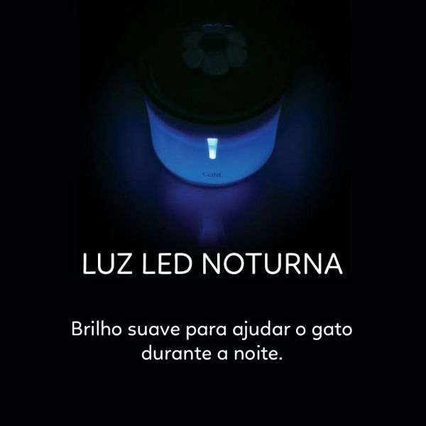 Catit Fonte de Água Flower dm Aço Inox com Luz LED 3L