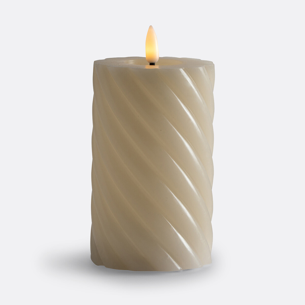 LA REDOUTE INTERIEURS<br>Vela LED torcida em cera, 14,8 cm de altura, Caspar