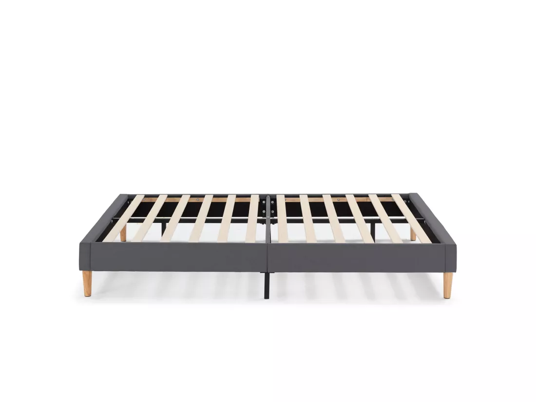 Sommier tapissier Aura + tête de lit 140x190 cm Gris Foncé, hauteur 30 cm