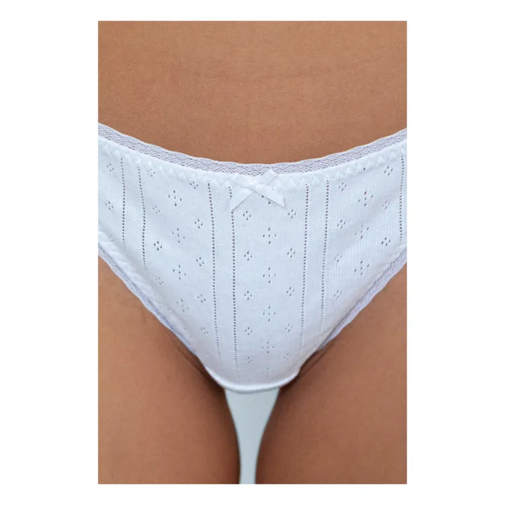 Cou Cou Intimates Pack de 3 Culottes Hautes Pointelle Coton Bio | Blanc