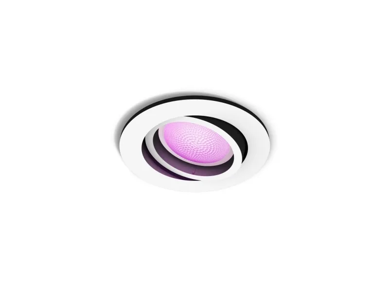 Philips Hue White and Color Ambiance Centura - Indlejret spotlys - LED-spot lyspære - GU10 - 5.7 W - klasse G - 16 millioner farver/varmt til køligt hvidt lys - hvid
