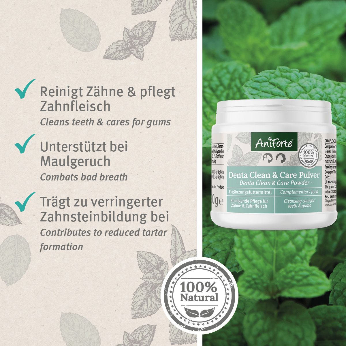 AniForte Denta Clean & Care Zahnpflege Pulver
