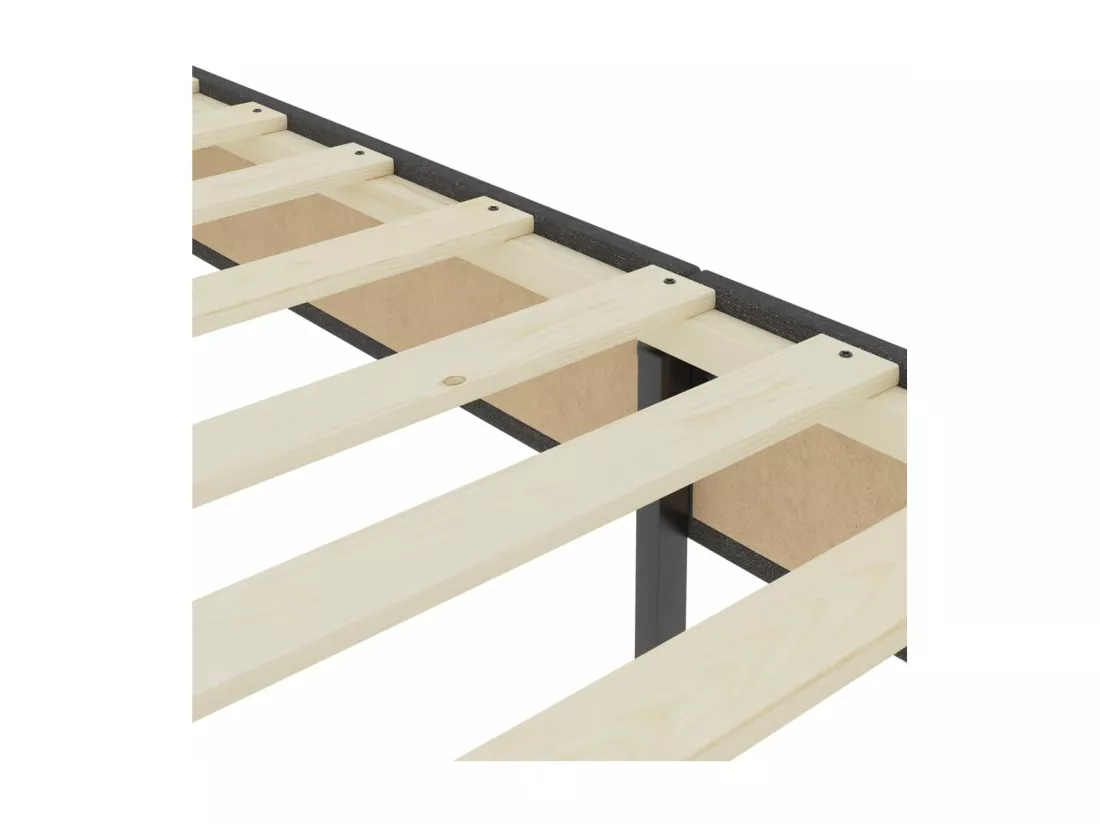 Sommier tapissier Gris foncé Tissu 140x200 cm
