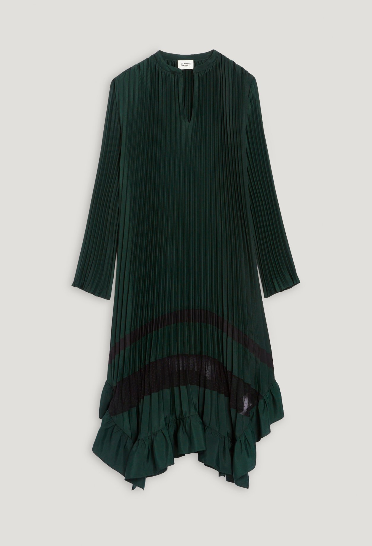 Robe mi-longue plissee