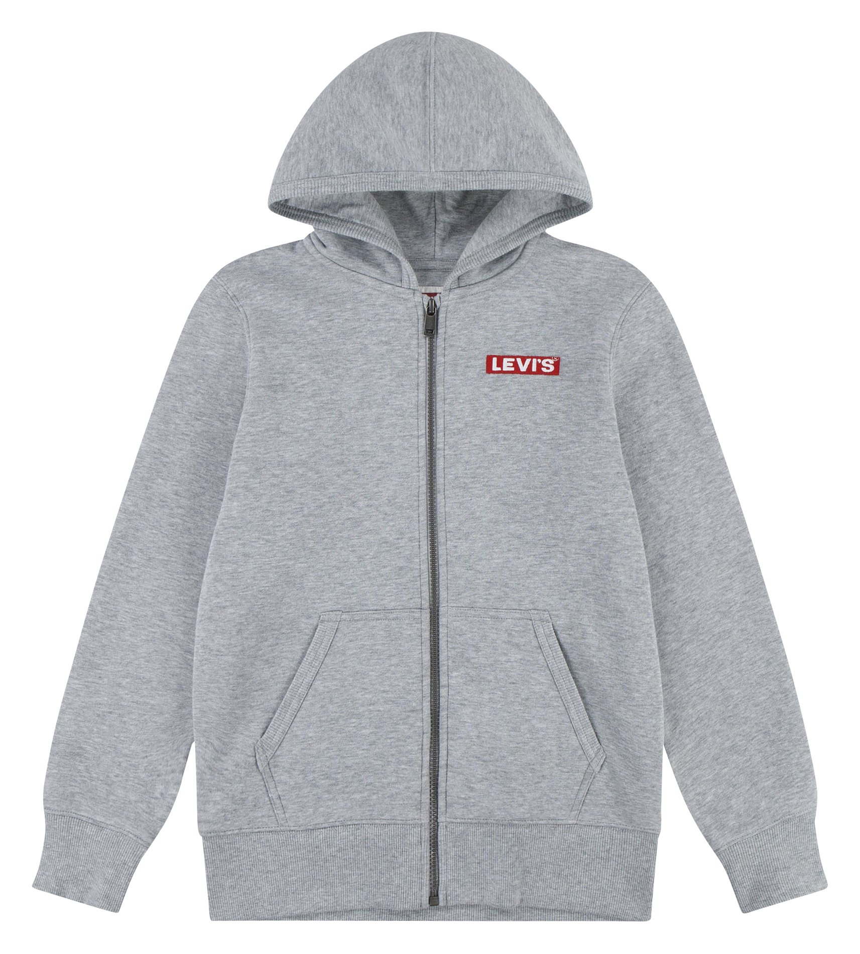 Sweat à capuche droit en coton mélangé | Gris